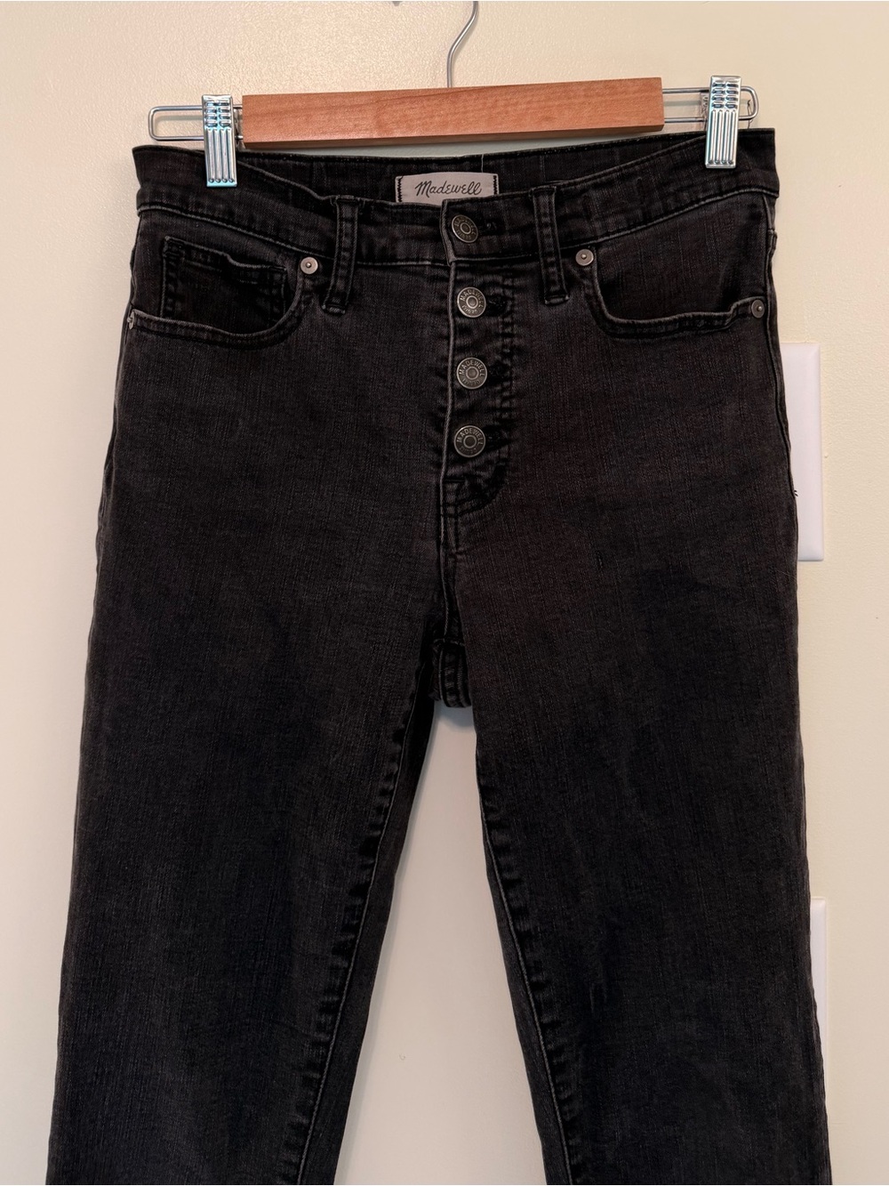 Madewell High-Rise Skinny Black Button-Fly Women's Jeans - Picture 3 of 10